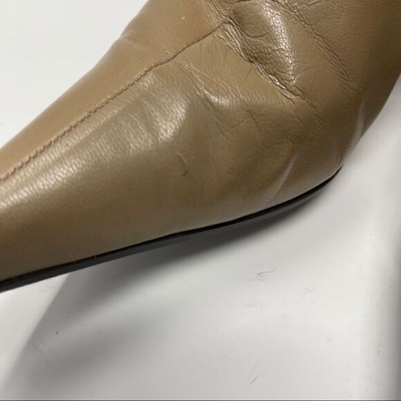 ALDO Boots High Heel Boots Mid Calf 
Tan Pointed Toe Quality Leather Size 7.5 38 - Picture 8 of 9